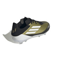 adidas F50 Messi League Gras Voetbalschoenen (FG) Kids Goud Zwart Wit