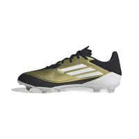 adidas F50 Messi League Gras Voetbalschoenen (FG) Goud Zwart Wit