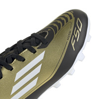 adidas F50 Messi Club Gras / Kunstgras Voetbalschoenen (FxG) Kids Goud Zwart Wit