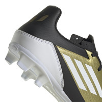 adidas F50 Messi Club Gras / Kunstgras Voetbalschoenen (FxG) Goud Zwart Wit