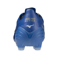 Mizuno Alpha Elite Gras Voetbalschoenen (FG) Blauw Wit Goud