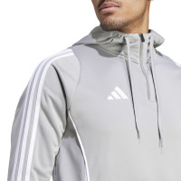 adidas Tiro 24 Hooded Trainingspak 1/4-Zip Grijs Wit