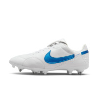 Nike Premier III IJzeren-Nop Voetbalschoenen (SG) Anti-Clog Wit Blauw