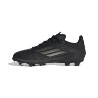 adidas F50 League Gras Voetbalschoenen (FG) Kids Zwart Grijs Goud