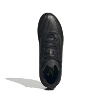 adidas F50 League Gras Voetbalschoenen (FG) Kids Zwart Grijs Goud