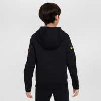 Nike FC Barcelona Tech Fleece Trainingspak 2024-2025 Kids Zwart Goud