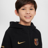 Nike FC Barcelona Tech Fleece Trainingspak 2024-2025 Kids Zwart Goud