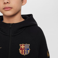 Nike FC Barcelona Tech Fleece Trainingspak 2024-2025 Kids Zwart Goud