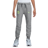 Nike FC Barcelona Tech Fleece Trainingspak 2024-2025 Kids Grijs Lichtgroen