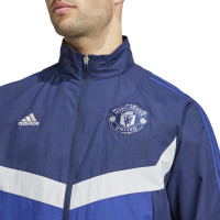 adidas Manchester United Culturewear Trainingsjack Woven 2024-2025 Donkerblauw Blauw