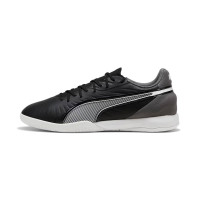 PUMA King Match Zaalvoetbalschoenen (IN) Zwart Wit Grijs