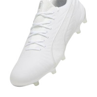 PUMA King Ultimate Gras / Kunstgras Voetbalschoenen (MG) Wit Zilver