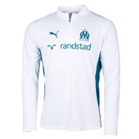 PUMA Olympique Marseille Trainingspak 1/4-Zip 2024-2025 Wit Donkerblauw