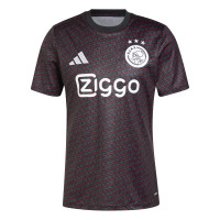 adidas Ajax Pre-Match Trainingsshirt 2024-2025 Zwart Rood Wit