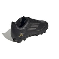 adidas F50 Club Gras / Kunstgras Voetbalschoenen (FxG) Kids Zwart Grijs Goud