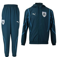 PUMA Olympique Marseille Pre-Match Anthem Trainingspak Woven Full-Zip 2024-2025 Donkerblauw Lichtblauw Wit