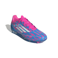 adidas F50 League Gras Voetbalschoenen (FG) Blauw Roze Wit