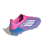 adidas F50 Elite Gras Voetbalschoenen (FG) Blauw Roze Wit