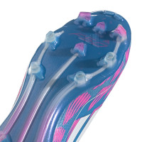 adidas F50 Elite Veterloze Gras Voetbalschoenen (FG) Blauw Roze Wit