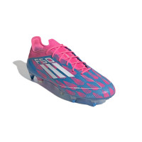 adidas F50 Elite IJzeren-Nop Voetbalschoenen (SG) Blauw Roze Wit