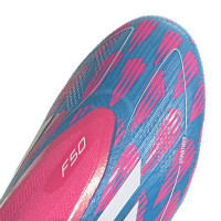 adidas F50 Elite Veterloze IJzeren-Nop Voetbalschoenen (SG) Blauw Roze Wit