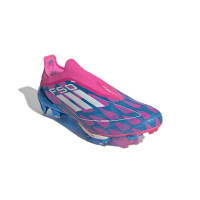 adidas F50+ Gras Voetbalschoenen (FG) Blauw Roze Wit