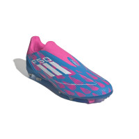 adidas F50 League Veterloze Gras Voetbalschoenen (FG) Blauw Roze Wit