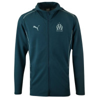 PUMA Olympique Marseille Casuals Trainingspak Full-Zip 2024-2025 Donkerblauw Lichtblauw