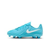 Nike Phantom GX II Club Gras / Kunstgras Voetbalschoenen (MG) Kids Blauw Wit