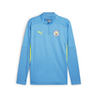 PUMA Manchester City Trainingspak 1/4-Zip 2024-2025 Lichtblauw Geel