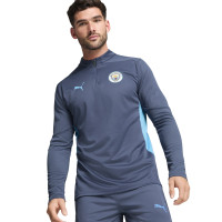 PUMA Manchester City Trainingspak 1/4-Zip 2024-2025 Donkerblauw Lichtblauw