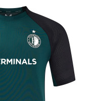 Castore Feyenoord Trainingsshirt 2024-2025 Donkergroen Zwart Wit