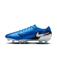 Nike Tiempo Legend 10 Elite IJzeren-Nop Voetbalschoenen (SG) Anti-Clog Blauw Wit Zwart