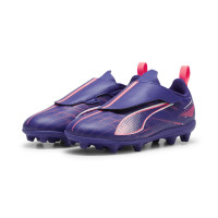 PUMA Ultra 5 Play V Gras / Kunstgras Voetbalschoenen (MG) RB Kids Paars Lichtroze Wit