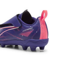 PUMA Ultra 5 Play V Gras / Kunstgras Voetbalschoenen (MG) RB Kids Paars Lichtroze Wit