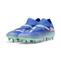 PUMA Future 7 Pro IJzeren-Nop Voetbalschoenen (SG) Blauw Turquoise Wit