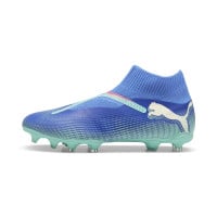 PUMA Future 7 Match+ Veterloze Gras / Kunstgras Voetbalschoenen (MG) Blauw Turquoise Wit