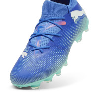 PUMA Future 7 Match Gras / Kunstgras Voetbalschoenen (MG) Blauw Turquoise Wit