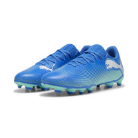 PUMA Future 7 Play Gras / Kunstgras Voetbalschoenen (MG) Blauw Turquoise Wit