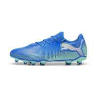 PUMA Future 7 Play Gras / Kunstgras Voetbalschoenen (MG) Blauw Turquoise Wit