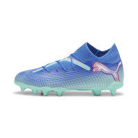 PUMA Future 7 Pro Gras / Kunstgras Voetbalschoenen (MG) Kids Blauw Turquoise Wit