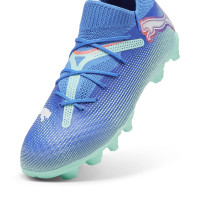 PUMA Future 7 Pro Gras / Kunstgras Voetbalschoenen (MG) Kids Blauw Turquoise Wit