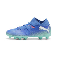 PUMA Future 7 Match Gras / Kunstgras Voetbalschoenen (MG) Kids Blauw Turquoise Wit