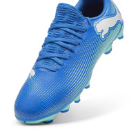 PUMA Future 7 Play Gras / Kunstgras Voetbalschoenen (MG) Kids Blauw Turquoise Wit