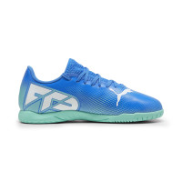 PUMA Future 7 Play Zaalvoetbalschoenen (IN) Kids Blauw Turquoise Wit