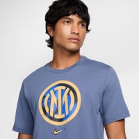 Nike Inter Milan Crest T-Shirt 2024-2025 Grijsblauw Goud