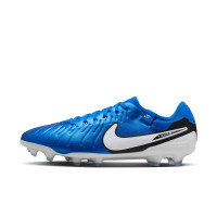 Nike Tiempo Legend 10 Pro Gras Voetbalschoenen (FG) Blauw Wit Zwart