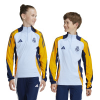 adidas Real Madrid Trainingspak 1/4-Zip 2024-2025 Kids Lichtblauw Donkerblauw