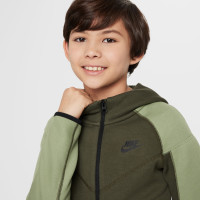 Nike Tech Fleece Sportswear Trainingspak Kids Donkergroen Lichtgroen Zwart