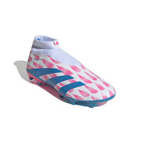 adidas Predator League Veterloze Gras Voetbalschoenen (FG) Wit Roze Blauw